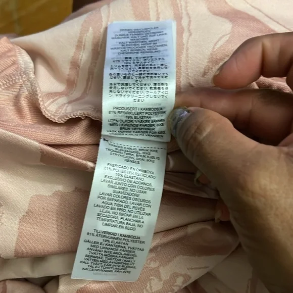 Gymshark Power Support Leggings Pink Marble Pockets High Rise Pull On Small - Picture 13 of 13